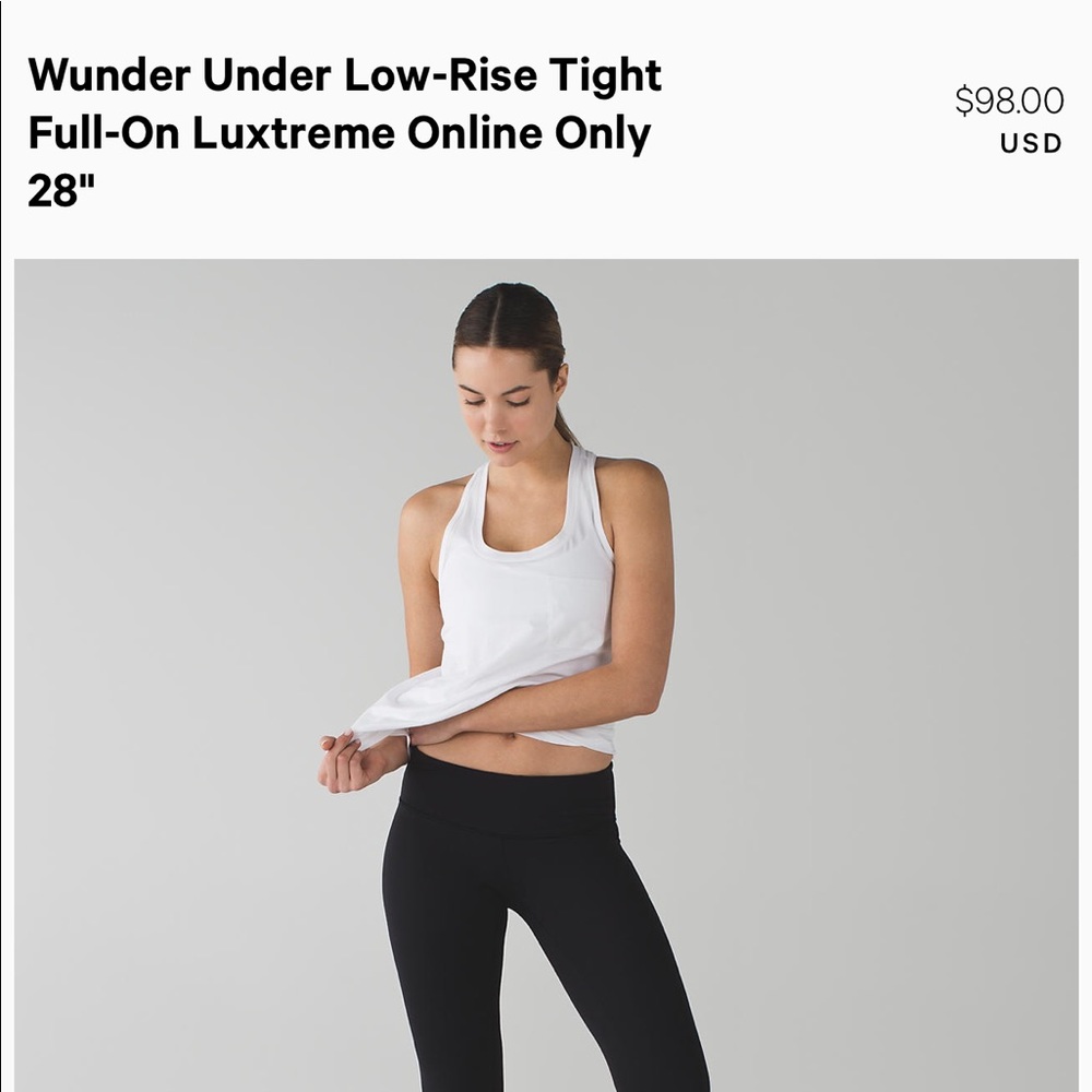 LULULEMON LOW RISE BLACK WUNDER UNDERS